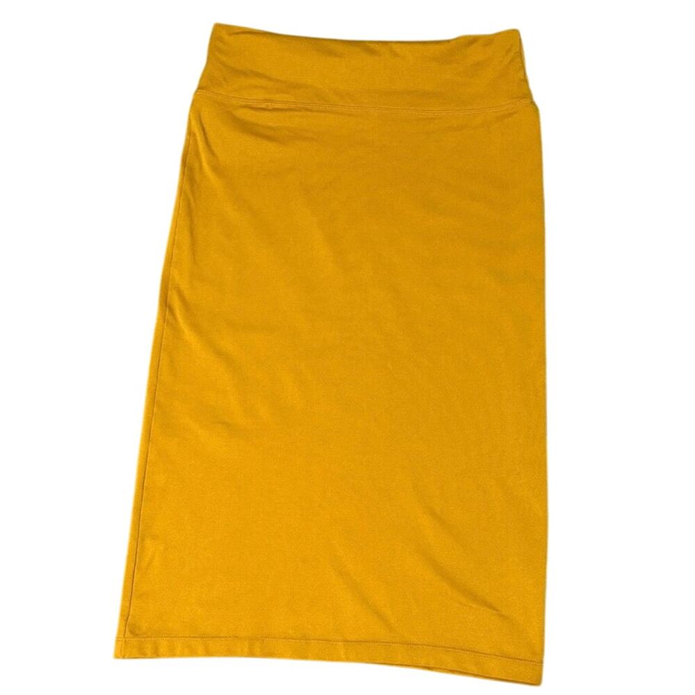 Soho Girls medium pencil skirt polyester in mustard gold .